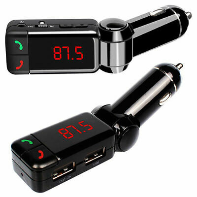Dual Usb Car Cigarette Lighter Charger Aux Fm Tf Mp3 Player For Iphone Samsung