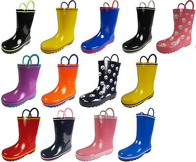 Norty Toddlers Big Kids Boys Girls Waterproof Rubber Rain Boots See Video